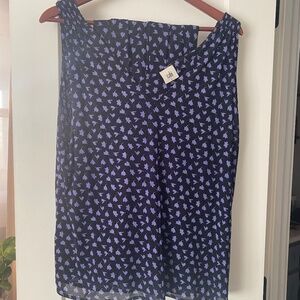 CAbi Purple Floral Mesh Tank and Skirt